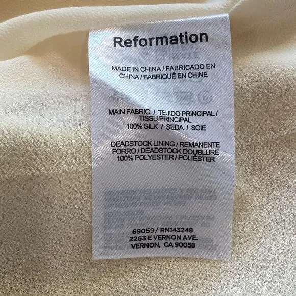 Reformation Stasia Silk Dress Blonde - Picture 12 of 16